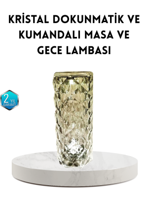 Kristal RGB LED Masa Lambası – Renkli Kumandalı Işık, Dekoratif ve Enerji Tasarruflu