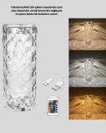 Kristal RGB LED Masa Lambası – Renkli Kumandalı Işık, Dekoratif ve Enerji Tasarruflu - Görsel 3