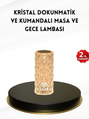 Kristal Tasarımlı RGB LED Gece Lambası – Kumandalı, Renk Değiştiren Dekoratif Işık