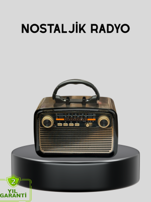 LED’li Nostaljik Bluetooth Hoparlör – Vintage Tasarım, Ahşap Doku