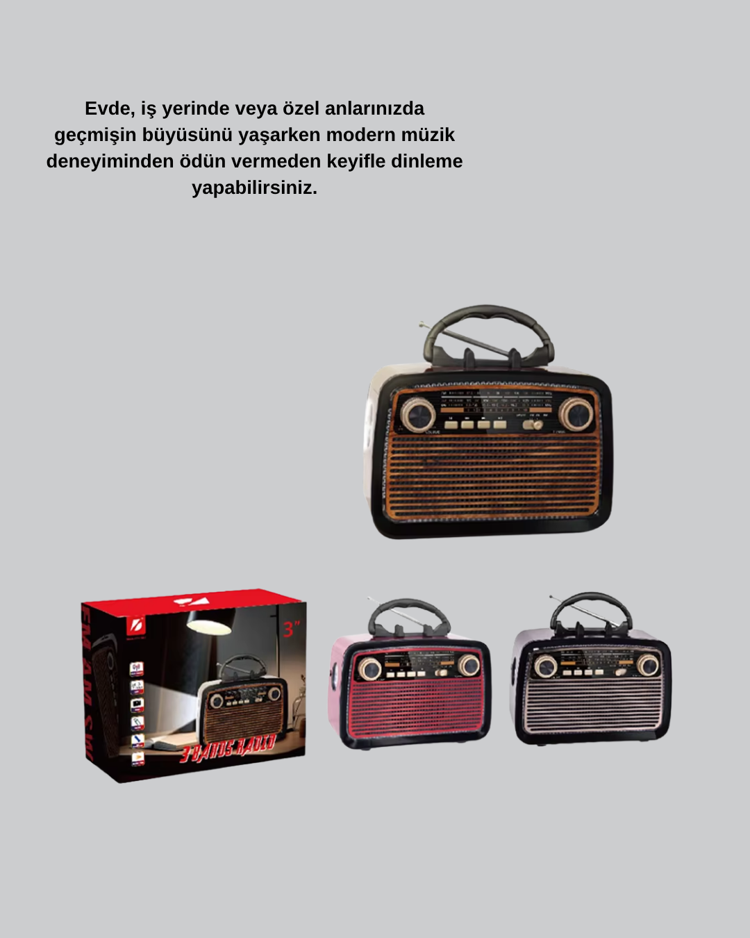 1238988_6-178.png Bluetooth’lu LED Işıklı Nostaljik Müzik Kutusu – Ahşap Dokulu, Vintage Tasarım ve Yüksek Ses Kalitesi - Görsel 4