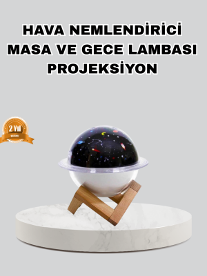 Aromaterapili USB Hava Nemlendirici – Projeksiyon Işıklı, Sessiz ve Şık Tasarım