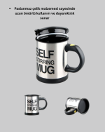 Paslanmaz Çelik Kendi Kendini Karıştıran Akıllı Kupa – Isı Yalıtımlı - Görsel 4