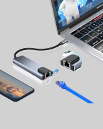 Alüminyum Kasalı MacBook USB-C Hub – 4K HDMI, USB 3.0, SD/TF Kart Girişi, PD Şarj Desteği - Görsel 3