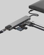 Alüminyum Kasalı MacBook USB-C Hub – 4K HDMI, USB 3.0, SD/TF Kart Girişi, PD Şarj Desteği - Görsel 4