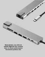 Alüminyum Kasalı MacBook USB-C Hub – 4K HDMI, USB 3.0, SD/TF Kart Girişi, PD Şarj Desteği - Görsel 5