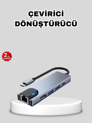 Type-C Çoklu Dönüştürücü – Alüminyum Gövde, Hızlı Veri Aktarımı ve Şarj Desteği