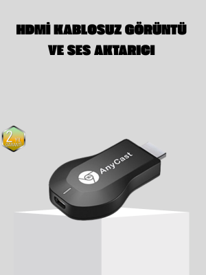 Kablosuz HDMI Görüntü ve Ses Aktarıcı – Anycast M9 Plus Tak-Çalıştır TV Adaptörü