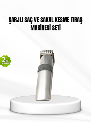 Şarjlı Saç ve Sakal Kesme Makinesi – Paslanmaz Çelik Bıçak, Ayarlanabilir Başlık