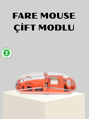 Bluetooth 5.0 & 2.4GHz Kablosuz Fare – 3 Cihaz Bağlantılı, Hızlı Geçiş, USB Alıcılı