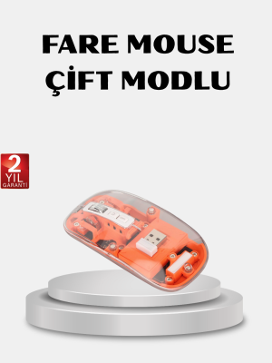Kablosuz Çift Modlu Mouse – Bluetooth 5.0 + 2.4GHz