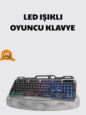Profesyonel Oyuncu Klavye Mouse Seti – RGB Işıklı, Türkçe Q, DPI Ayarlı, Dayanıklı Gövde