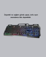 Profesyonel Oyuncu Klavye Mouse Seti – RGB Işıklı, Türkçe Q, DPI Ayarlı, Dayanıklı Gövde - Görsel 4