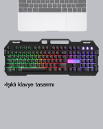 RGB Işıklı Oyuncu Klavye Mouse Seti – Türkçe Q, Ayarlanabilir DPI, Ergonomik ve Dayanıklı Tasarım - Görsel 5