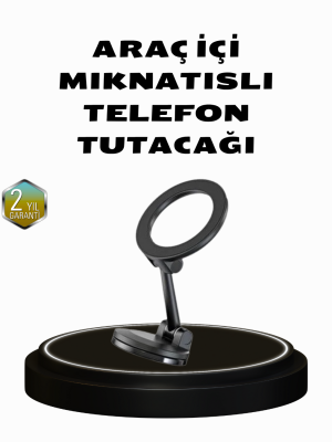 360° Dönebilen Katlanır Manyetik Araç Telefon Tutucu – MagSafe Uyumlu, Kompakt ve Şık Tasarım