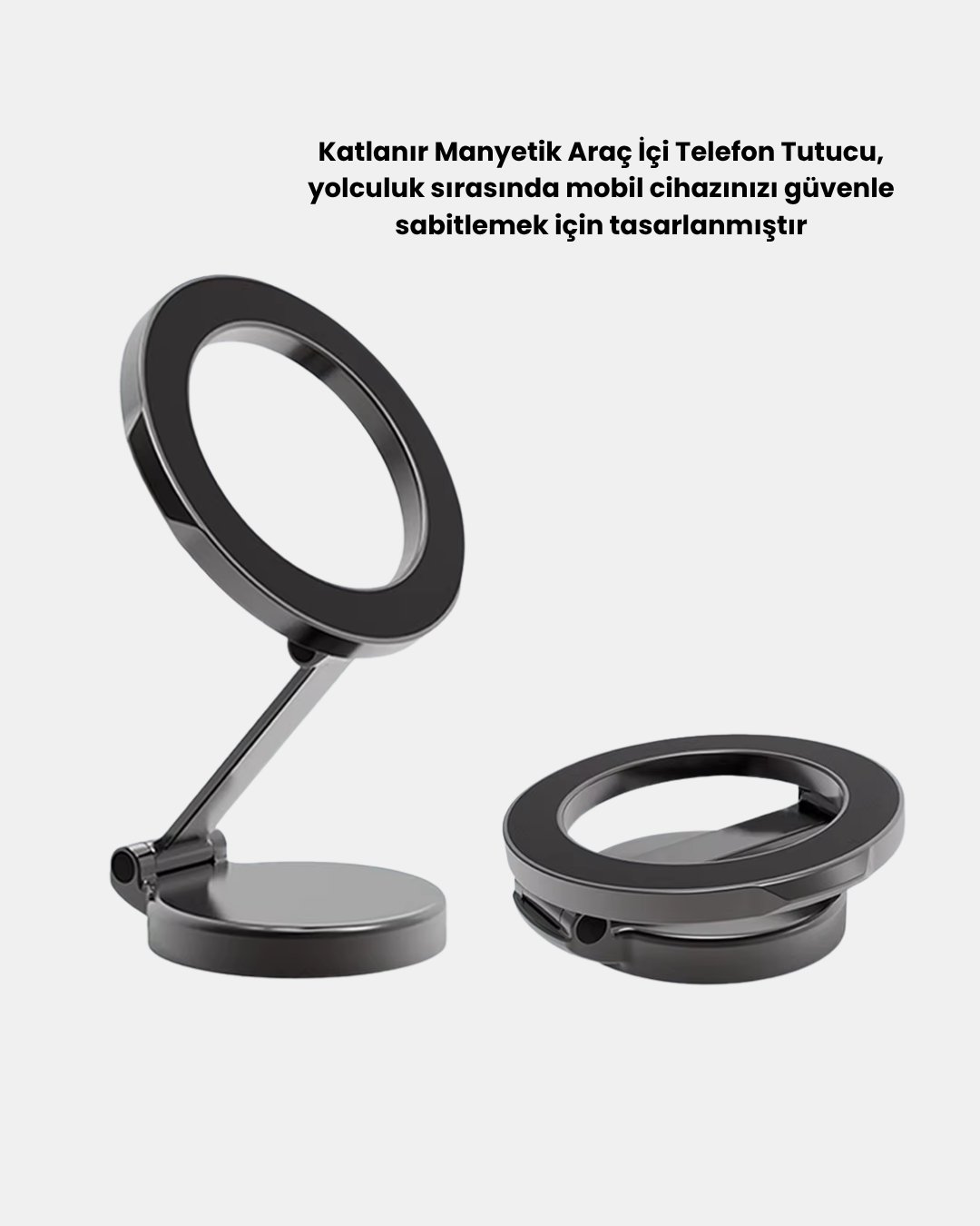 1239052_6-206.png 360° Dönebilen Katlanır Manyetik Araç Telefon Tutucu – MagSafe Uyumlu, Kompakt ve Şık Tasarım - Görsel 4