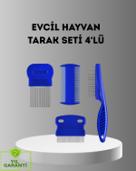 4’lü Kedi Köpek Tüy Temizleme Seti – Paslanmaz Çelik,Ergonomik ve Uzun Ömürlü