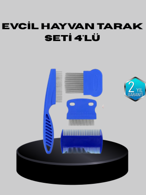 Evcil Hayvan Tüy Bakım Seti – 4’lü Paslanmaz Çelik ve Eco Plastik, Kolay Temizlenebilir ve Dayanıklı