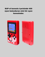 SUP Retro El Konsolu – 500 Oyun, TV Bağlantılı, 3 İnç Ekranlı Şarjlı Mini Atari - Görsel 2