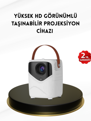 Mini Akıllı Projektör – 1080P Full HD, 64GB Depolama, 2GB RAM, Uzaktan Kumanda Destekli