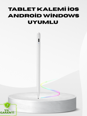 Type-C Şarjlı Dokunmatik Kalem – iPad, iPhone ve Android Uyumlu, Sessiz Çalışan