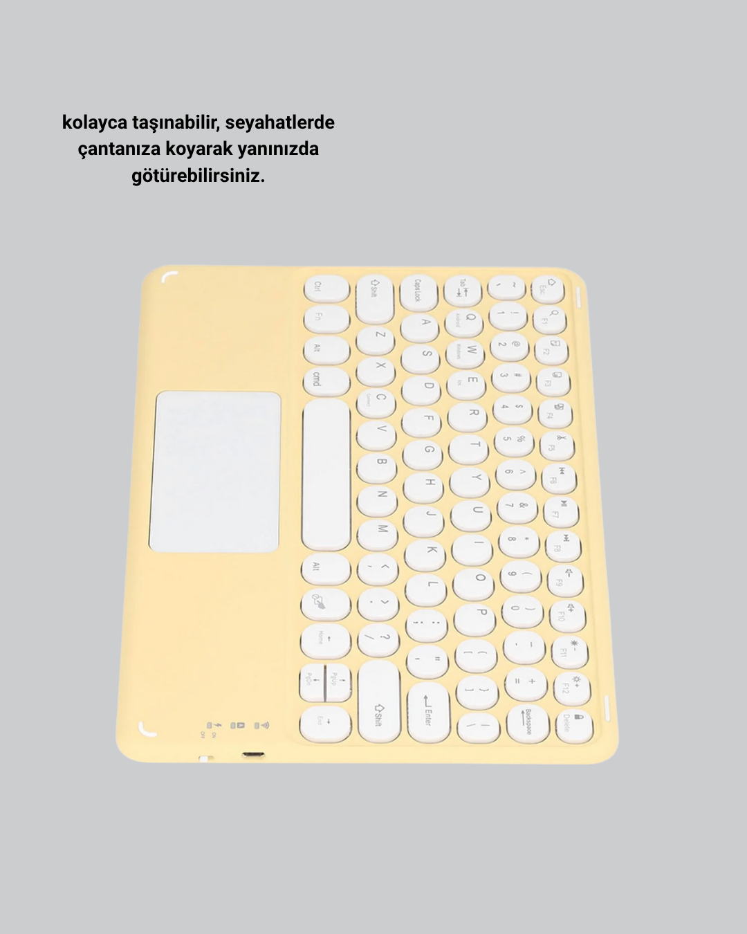 1239109_6-212.png Bluetooth Kablosuz Klavye – İnce Slim Model, Tablet ve Akıllı TV Uyumlu, Sessiz Tuşlu Taşınabilir Klavye - Görsel 4