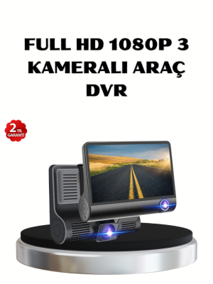 Full HD Araç Kamerası 3’lü 4.0” Ekranlı ve HDR Gece Görüşlü