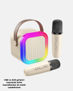 Karaoke Hoparlör Taşınabilir Çift Mikrofonlu ve LED Işıklı Bluetooth 5.0 - Görsel 5