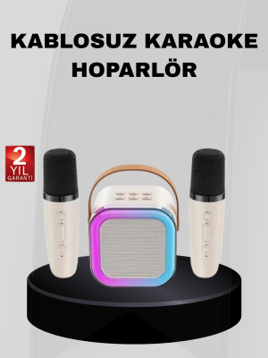 Taşınabilir Karaoke Hoparlör Bluetooth 5.0 ve Çift Mikrofonlu