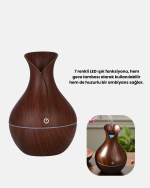 Ahşap Desenli 130 ml Aromaterapi Difüzör Sessiz ve USB Bağlantılı - Görsel 5