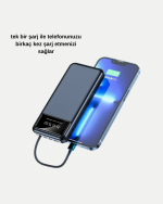 Powerbank 20000 mAh 4 Çıkışlı Hızlı Şarjlı ve LED Göstergeli - Görsel 4