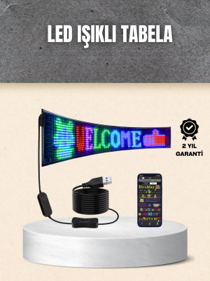 RGB Kayar Yazılı LED Reklam Ekranı – USB Bağlantılı Esnek Tasarım