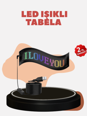 Kayan Yazı Destekli RGB LED Reklam Paneli USB ile Kolay Kurulumlu