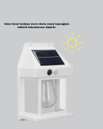 Üç Modlu Güneş Enerjili Duvar Lambası 1800mAh Bataryalı ve Hareket Sensörlü - Görsel 5