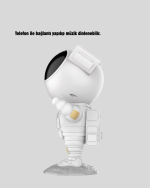 Bluetooth Müzikli Astronot Projeksiyon Lambası Yıldız ve Ay Efektli - Görsel 5