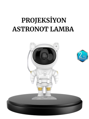 Astronot Projeksiyon Lambası Bluetooth Müzikli ve Uzaktan Kumandalı