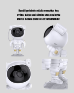 Astronot Projeksiyon Lambası Bluetooth Müzikli ve Uzaktan Kumandalı - Görsel 4