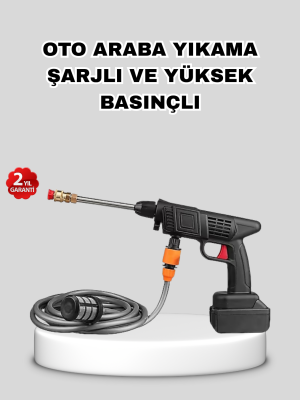 Akülü Araba Yıkama Makinesi 21V Güçlü Basınçlı ve Çift Akülü Taşınabilir