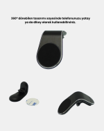 Araç İçi Manyetik Telefon Tutucu Güçlü Klipsli ve 360 Derece Ayarlanabilir - Görsel 4