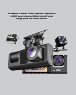 Üç Kameralı Araç DVR Full HD Gece Görüşlü ve 2 inç IPS Ekranlı - Görsel 4