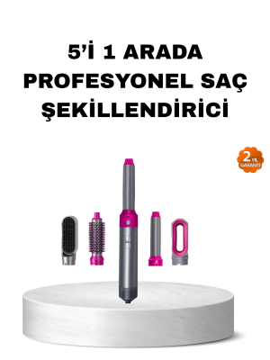 5’i 1 Arada Saç Şekillendirme Seti Negatif İyon Teknolojili ve Hızlı Kurutmalı