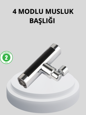 360° Dönebilen Musluk Başlığı 4 Fonksiyonlu Su Tasarruflu ve Dayanıklı