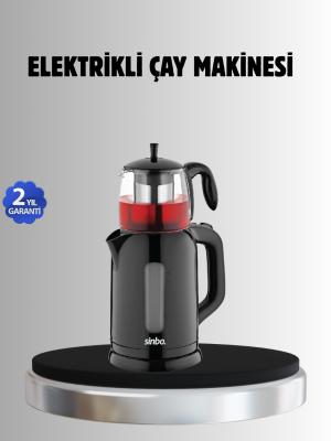Sinbo STM 5840 Elektrikli Çay Makinesi 1800W Cam Demlik ve Sıcak Tutma Özellikli