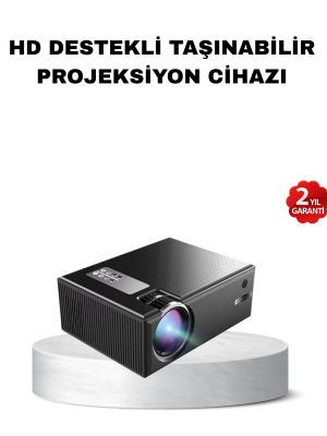 Taşınabilir Full HD Projeksiyon Cihazı Yüksek Parlaklık ve Geniş Bağlantı Seçenekli