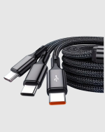 3’ü 1 Arada Şarj Kablosu Type-C iOS Android Uyumlu Hızlı ve Güvenli Şarj - Görsel 2