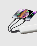 3’ü 1 Arada Hızlı Şarj Kablosu iOS Android Type-C Uyumlu ve Dayanıklı - Görsel 5