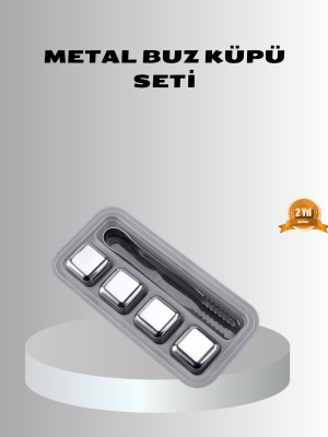 Paslanmaz Metal Buz Küpleri Seti Klipsli Sulandırmadan Soğutma Özellikli