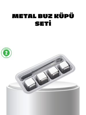 Paslanmaz Çelik Metal Buz Küpü Seti Sulandırmadan Soğutma ve Klips Dahil