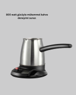 800W Paslanmaz Elektrikli Cezve Gizli Rezistans ve Ergonomik Kulp - Görsel 3