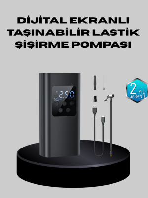 Taşınabilir 80W Kablosuz Lastik Şişirme Pompası Dijital Ekranlı